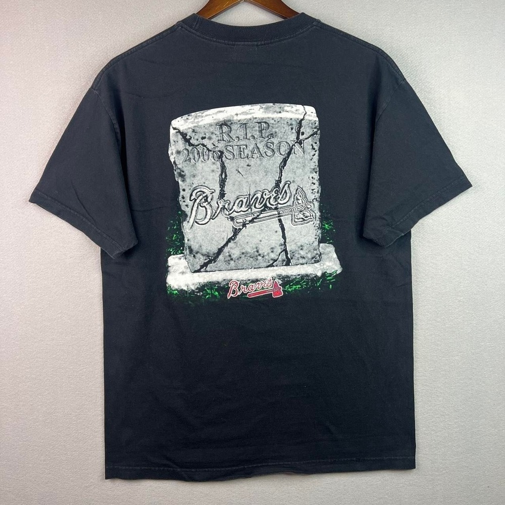 Vintage New York Mets 2006 Postseason RIP Atlanta Braves Grave Tee Shirt L - Picture 4 of 7